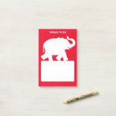Post-it® Silhouette d'éléphant blanc sur des choses à faire (Sur un bureau)