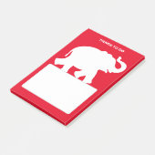 Post-it® Silhouette d'éléphant blanc sur des choses à faire (Incliné)