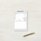 Post-it® Silhouette d'éléphant sur des choses à faire gris (Sur un bureau)