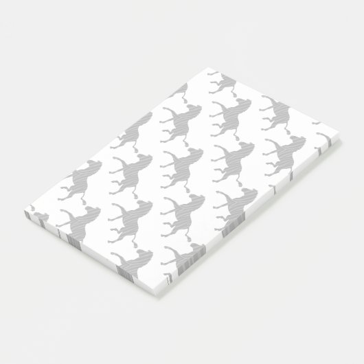 Post-it® Silhouette d'impression noir et gris Zebra (Incliné)