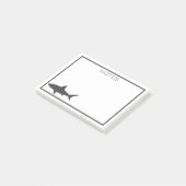 Post-it® Silhouette grise nautique de requin (Incliné)