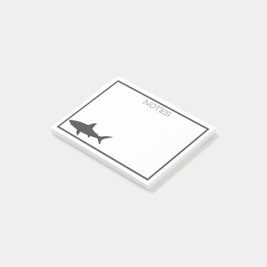Post-it® Silhouette grise nautique de requin (Incliné)
