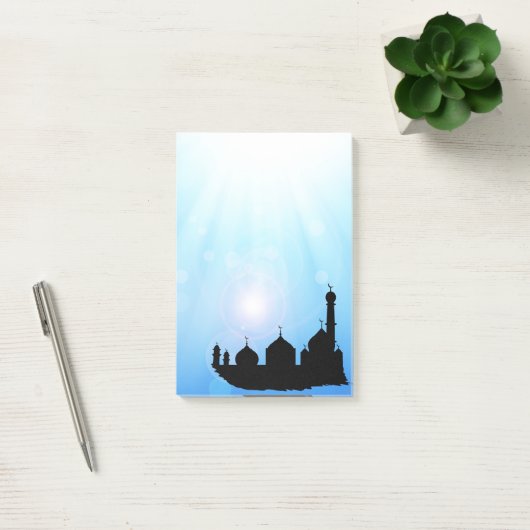 Post-it® Silhouette mosquée avec rayons solaires - Notes Po (Bureau)