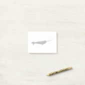 Post-it® Silhouette noire et blanche mignonne de Narwhal (Sur un bureau)