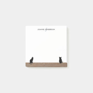 Post-it® Silhouettes de chats noirs modernes Nom monographi