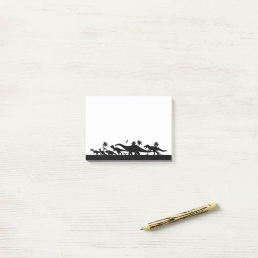 Post-it® Silhouettes de dinosaure (Sur un bureau)