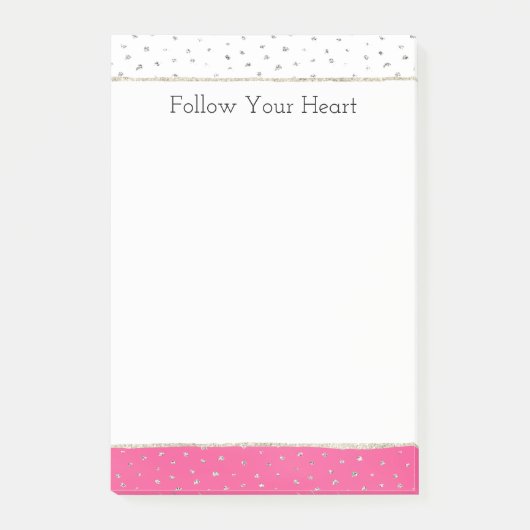 Post-it® Silver Confetti Pink Ombre Watercolor (Devant)
