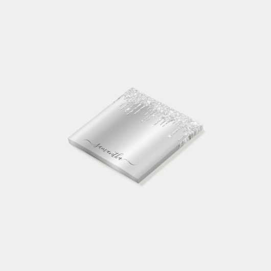 Post-it® Silver Glitter Drips Shimmer (Incliné)