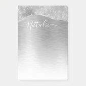 Post-it® Silver Glitter Glam Bling Personalized (Devant)