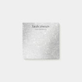 Post-it® Silver Glitter Monogram Personalized Name  (Devant)