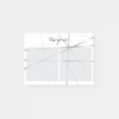 Post-it® Silver Grey Look Lignes géométriques Ajouter un no (Devant)