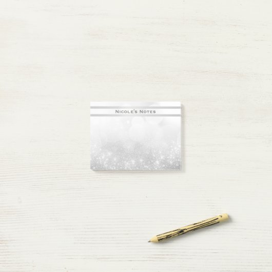 Post-it® Silver Parties scintillant Sparkle Glam tendance p (Sur un bureau)