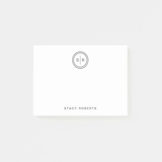 Post-it® Simple 2 cercle initial Monogramme (Devant)