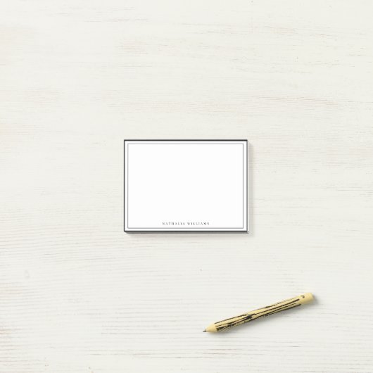 Post-it® Simple Basic Personalize Black Border Stationery (Sur un bureau)