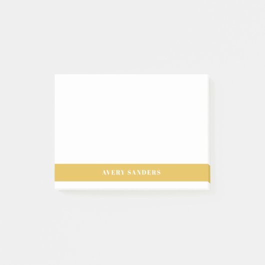 Post-it® Simple Bloc de Couleur Jaune Minimal Moderne  (Devant)