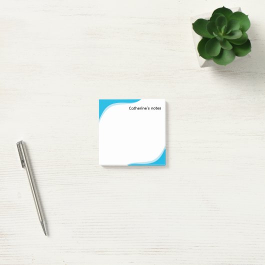 Post-it® Simple blue & black waves customizable (Bureau)