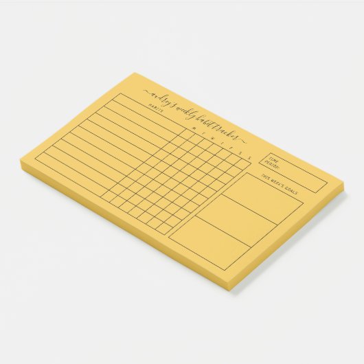Post-it® Simple Bold Yellow Weekly Habit Tracker (Incliné)