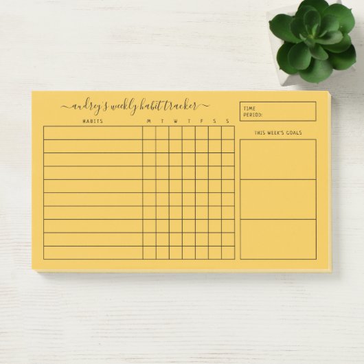 Post-it® Simple Bold Yellow Weekly Habit Tracker (Bureau)