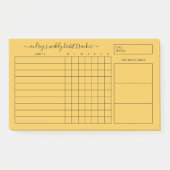 Post-it® Simple Bold Yellow Weekly Habit Tracker (Devant)