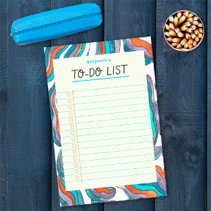 Post-it® Simple cahier rétro groovy bleu ligné pour liste d