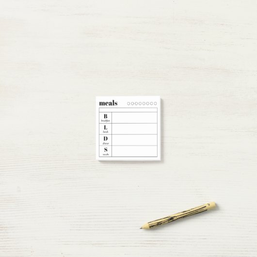 Post-it® Simple Daily Meal Planner Sticky Notes Pad (Sur un bureau)