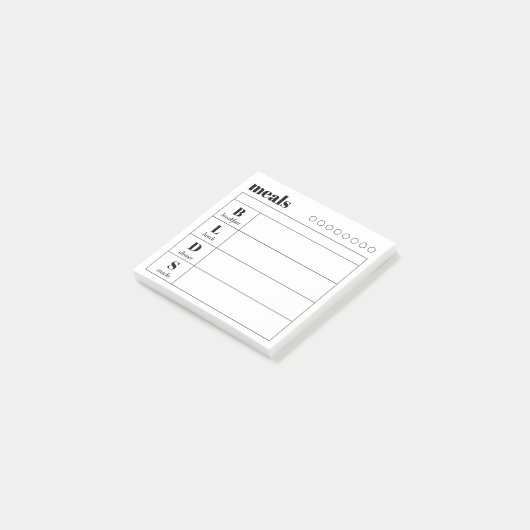 Post-it® Simple Daily Meal Planner Sticky Notes Pad (Incliné)