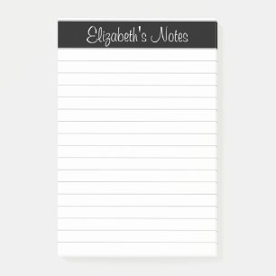 Post-it® Simple Elégant Nom gris clair Linne Personnalisé