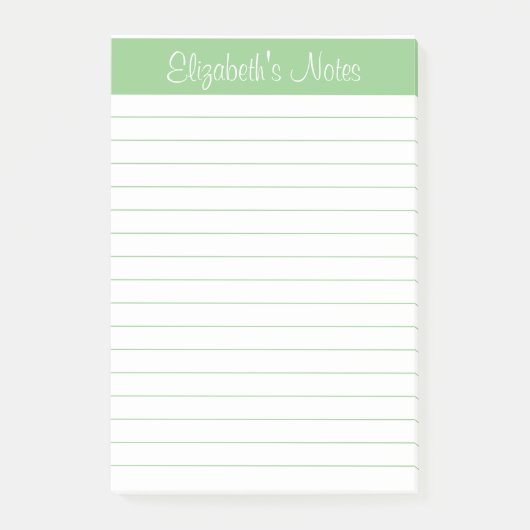 Post-it® Simple élégante Sage Name Linked Personnalisé (Devant)