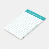 Post-it® Simple élégante Turquoise Linked Personnalisé (Incliné)
