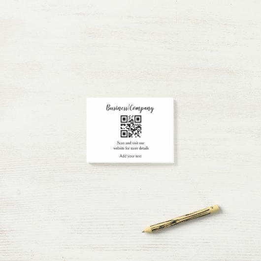 Post-it® Simple entreprise site web code-barres QR ajouter  (Sur un bureau)