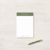 Post-it® Simple Forest Green Linen Gold Typography (Sur un bureau)