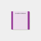 Post-it® Simple Fuchsia & Black Stripes Motif + Name Note (Devant)