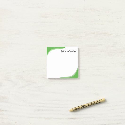 Post-it® Simple green & black waves customizable (Sur un bureau)
