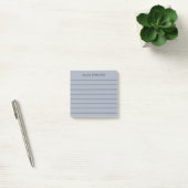 Post-it® Simple gris acier et charbon Ajouter un nom ligné (Bureau)