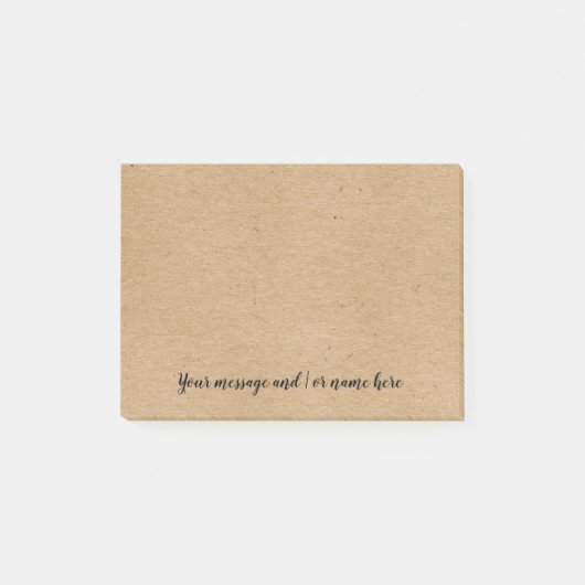 Post-it® Simple Kraft Rustique Message Personnalisé (Devant)