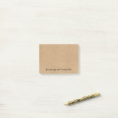 Post-it® Simple Kraft Rustique Message Personnalisé (Sur un bureau)