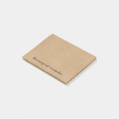 Post-it® Simple Kraft Rustique Message Personnalisé (Incliné)