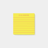 Post-it® Simple Lemon Jaune Orange Ajouter Nom Lined (Devant)