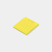 Post-it® Simple Lemon Jaune Orange Ajouter Nom Lined (Incliné)