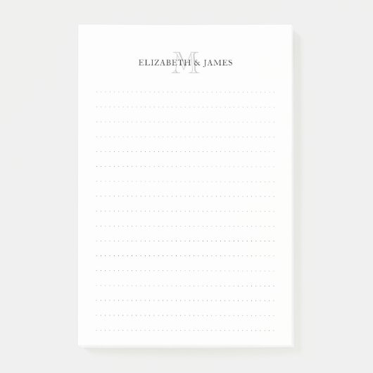 Post-it® Simple lettre initiale en deux monogrammes pointil (Devant)