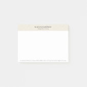Post-it® Simple lin beige typographie noire (Devant)