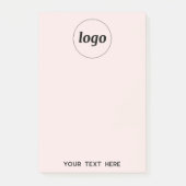 Post-it® Simple Logo Texte Professionnel Promotionnel Blush (Devant)