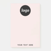 Post-it® Simple Logo Texte Professionnel Promotionnel Blush (Devant)