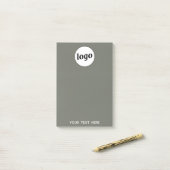 Post-it® Simple Logo Texte Professionnel Promotionnel Sage (Sur un bureau)
