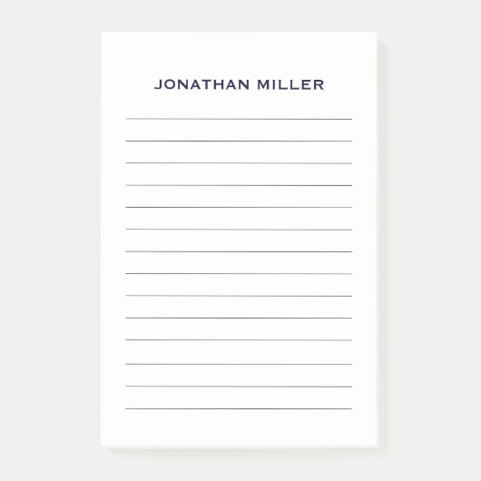 Post-it® Simple Marine Linked Personnalisé 4x6 (Devant)