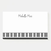 Post-it® Simple mignon musical noir blanc clavier de piano (Devant)