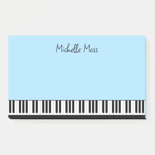 Post-it® Simple mignon musical Piano Clavier Pale Bleu (Devant)
