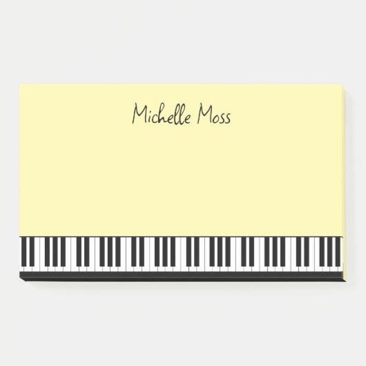 Post-it® Simple mignon musical Piano Clavier Pale Jaune (Devant)
