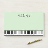 Post-it® Simple mignon Musical Piano Clavier Pale Vert (Sur un bureau)