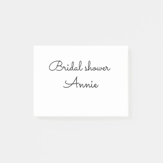 Post-it® simple minimal add your name text bridal shower  t (Devant)
